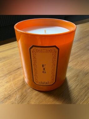 Fig Scented Cabana Candle in Vibrant Orange Jar